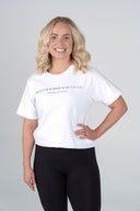 HER Classic Tee styled with activewear for everyday wear