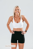Front view of the Elevate Crop in coconut ice, featuring a supportive fit and soft brushed activewear fabric