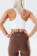 perform classic white crop racer back mid length crop