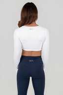 Back view of the Perform Leggings in navy, showcasing the Invisible Scrunch and full-length sculpting fit